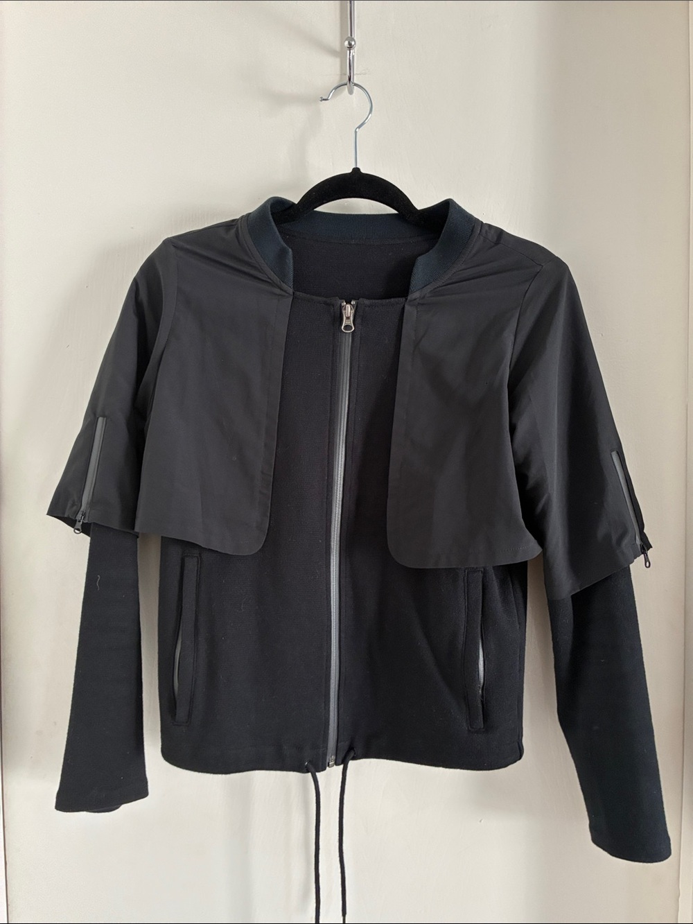 L’agence Black Layered Zip-Front Women's Jacket size small